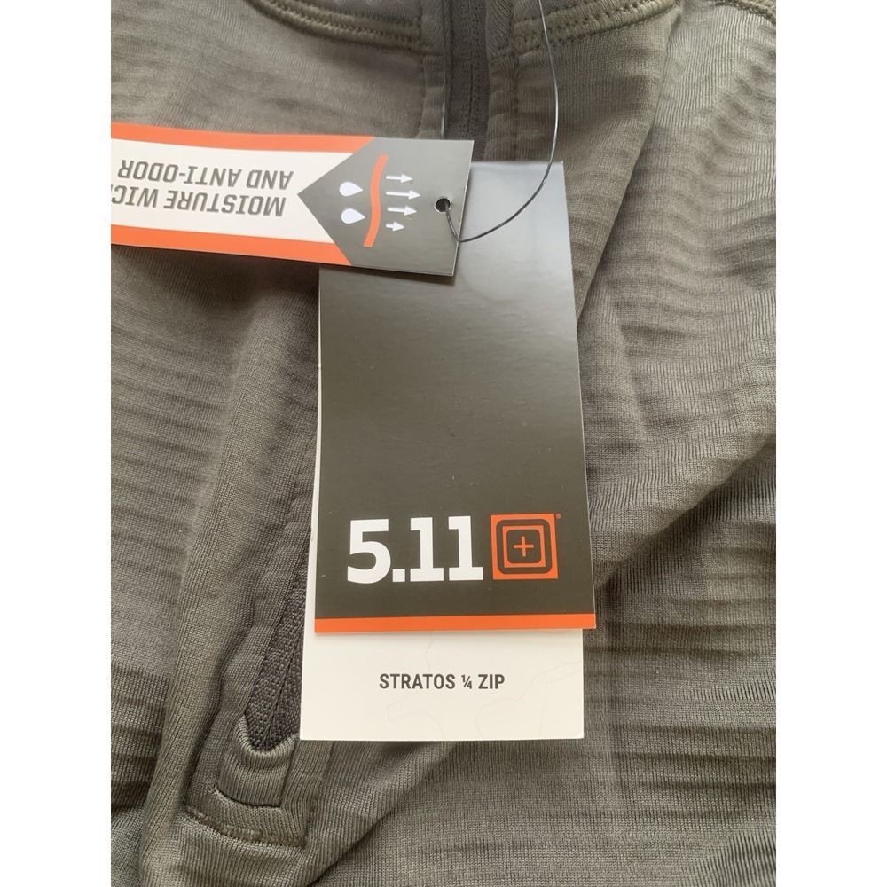 NWT 5.11 Tactical Stratos 1/4 Zip Pullover Waffle Grid Green Sweater 2XL - Picture 6 of 9